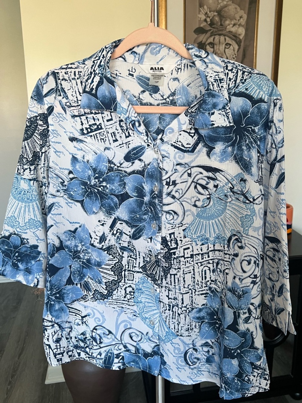 ALIA Petites Floral Button-Up Shirt